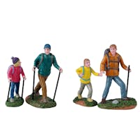 Father And Daughter Hikers Set Of 4