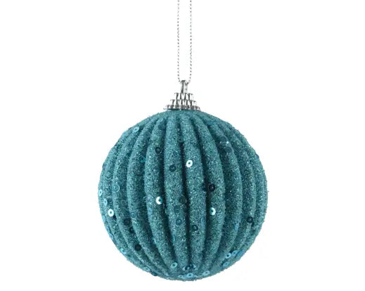 Bauble folk blue foam 8cm