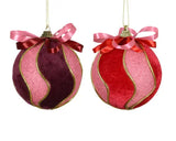 Bauble velvet w swirl lines 2col ass