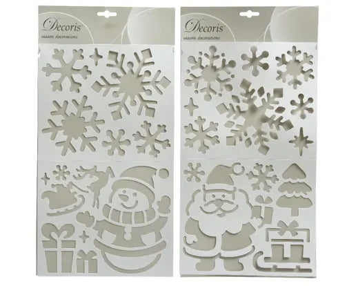 Stencils plastic snowman, santa 2ass