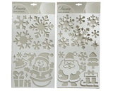 Stencils plastic snowman, santa 2ass