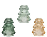 Candleholder glass 3col ass