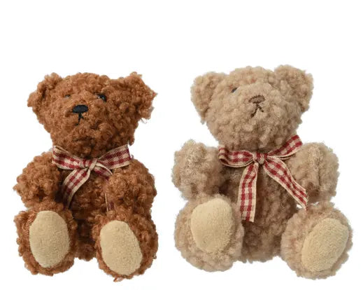 Bear polyester with checked bow