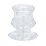 Clear Glass Short Candlestick 6cm