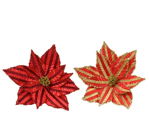 Poinsettia polyester velvet on clip