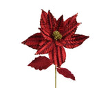 Spray velvet metalic gold stem poinsettia