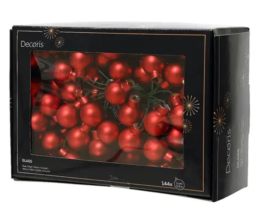 Baubles on wire glass red matt