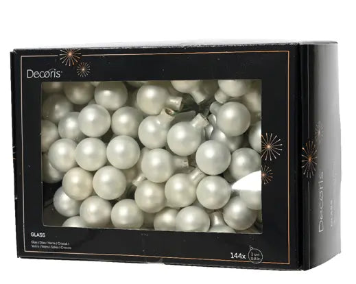 Baubles on wire glass matt winter white