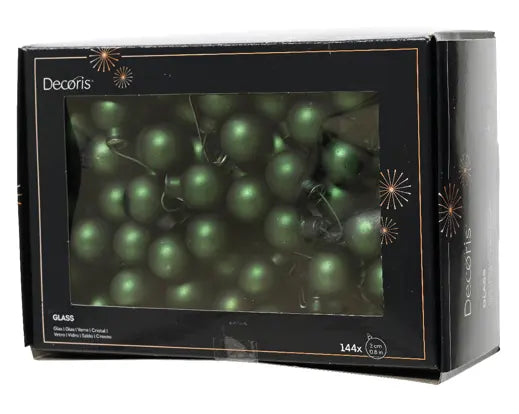 Baubles on wire glass pine green matt