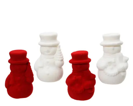 Snowman foam with flock finish 4ass
