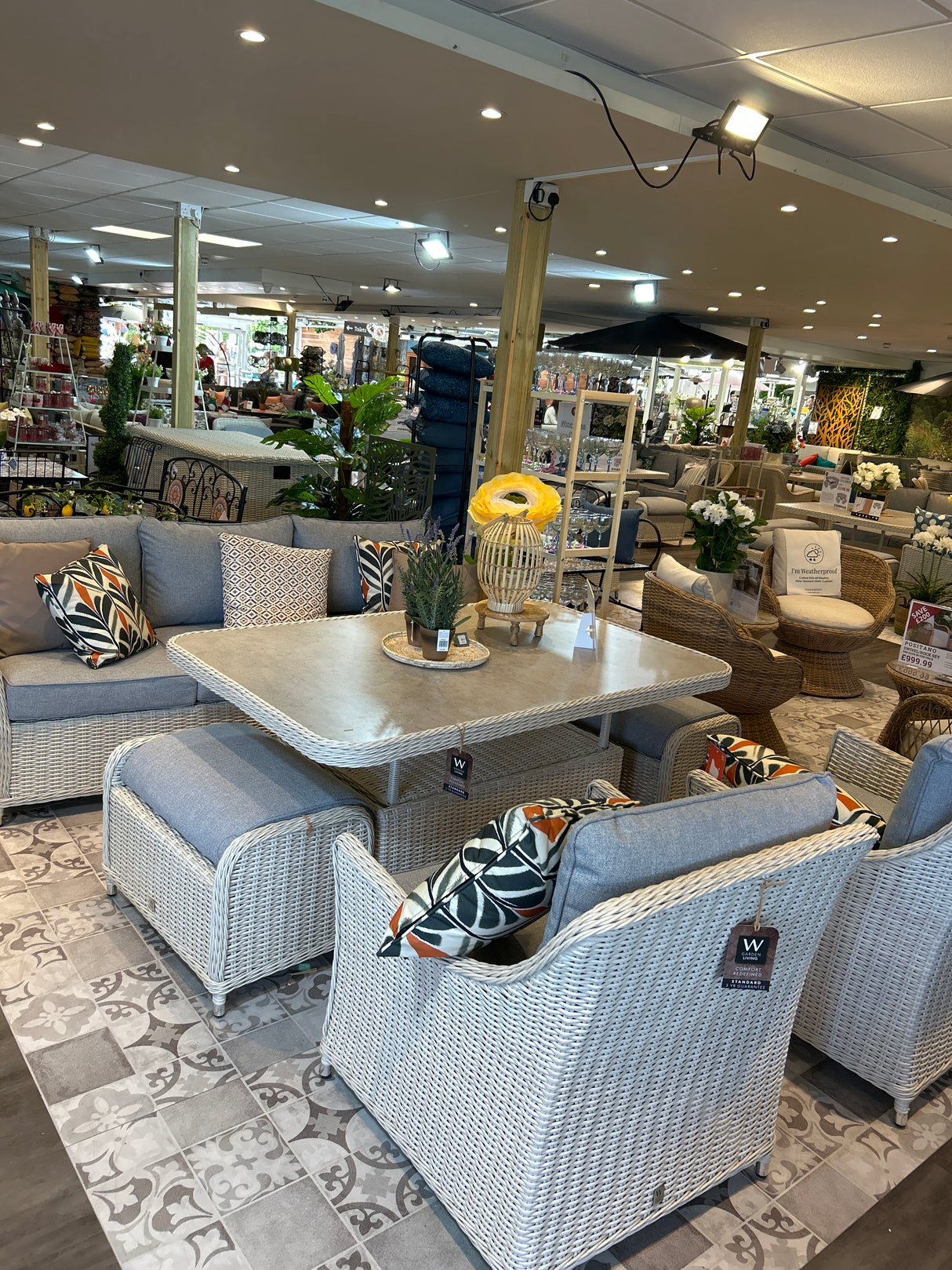 Antigua Rattan Lounge 6 Piece Furniture Set – Pearl & Ash Grey