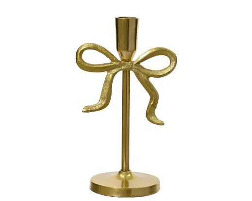Tall bow candleholder aluminium