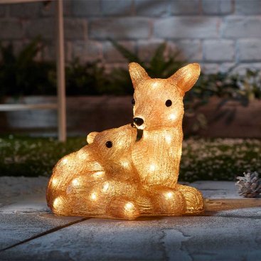 InLit Ice Frosted Doe & Fawn