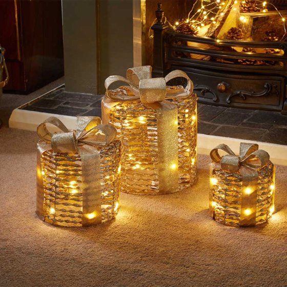 GlitterTwist Gift Boxes Set of 3 - Gold or Silver
