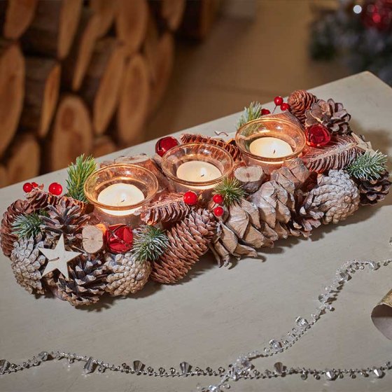 FrostStar Trio Candle Holder - 36cm