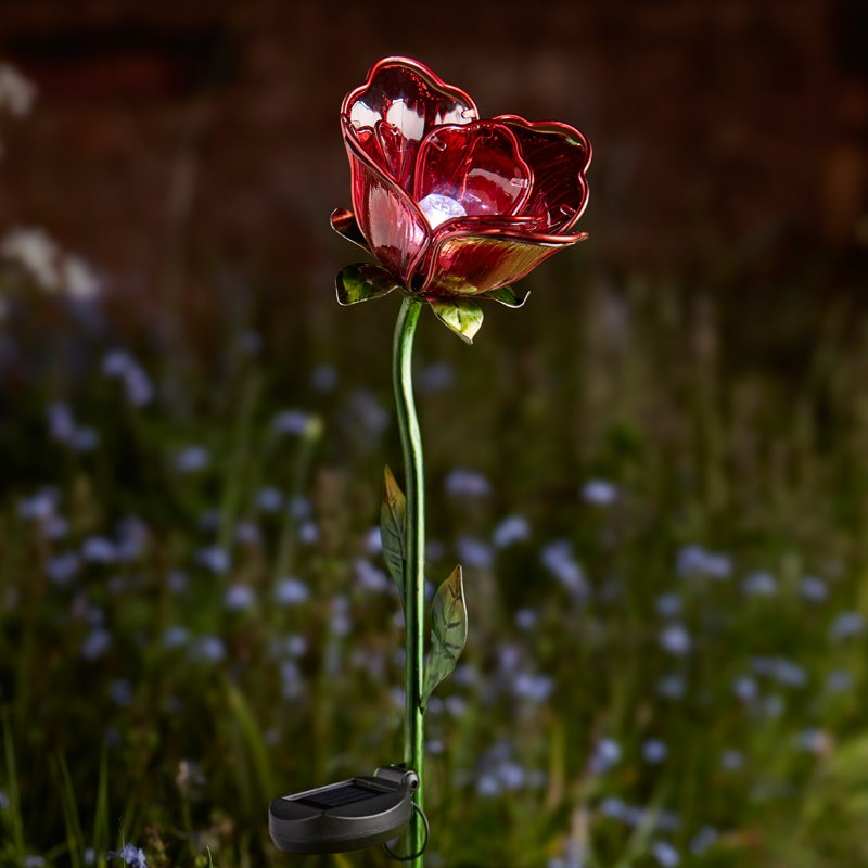 Red Rose Stake Light