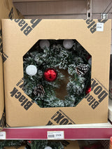 Kaprun wreath led green frosted gold warm white BO - 45cm