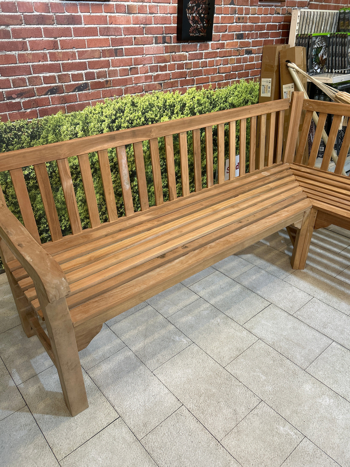 Wooden Teak Corner Bench