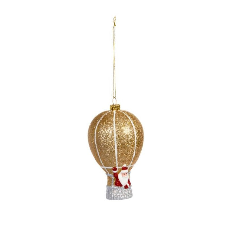 Balloon Santa, Gold Pendant
