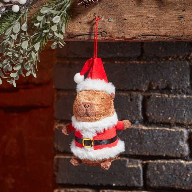 Santa Capybara Pendant