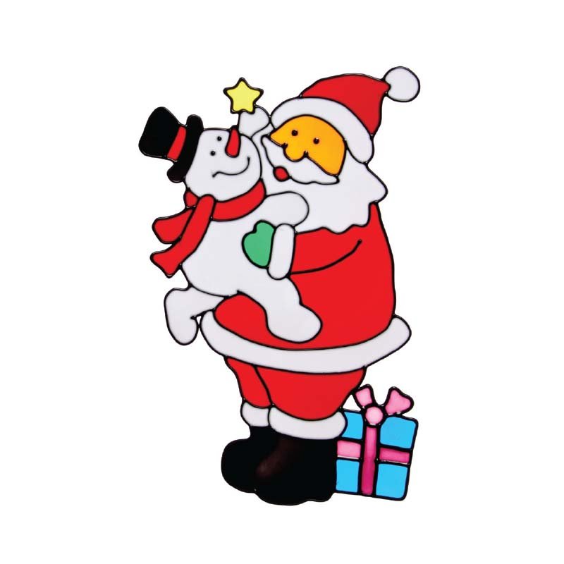 25cm Santa & Frosty Window Sticker
