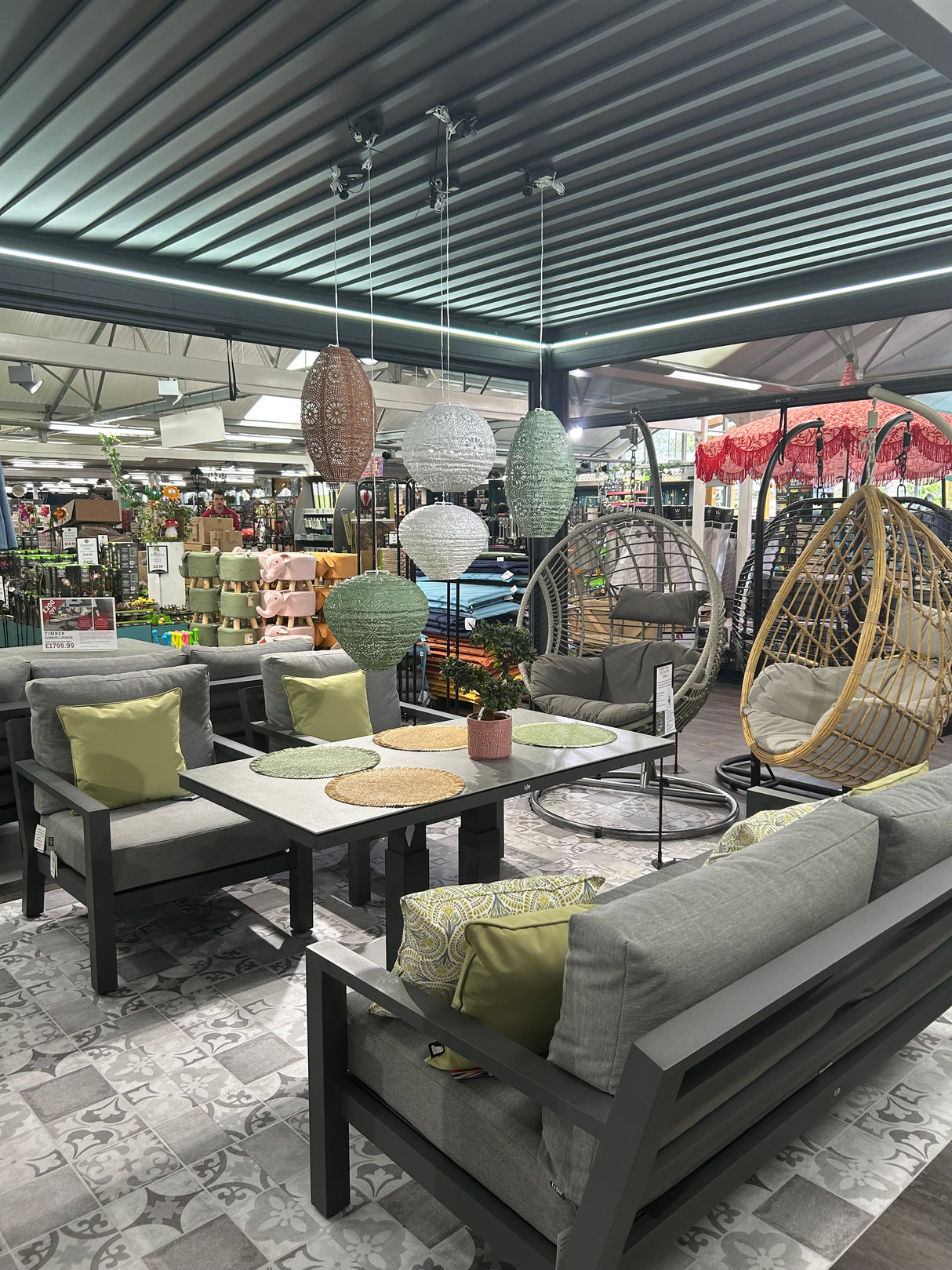 Timber Lounge Dining Set with height adjustable table