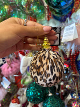 Bauble unbreakable leopard brown 8cm