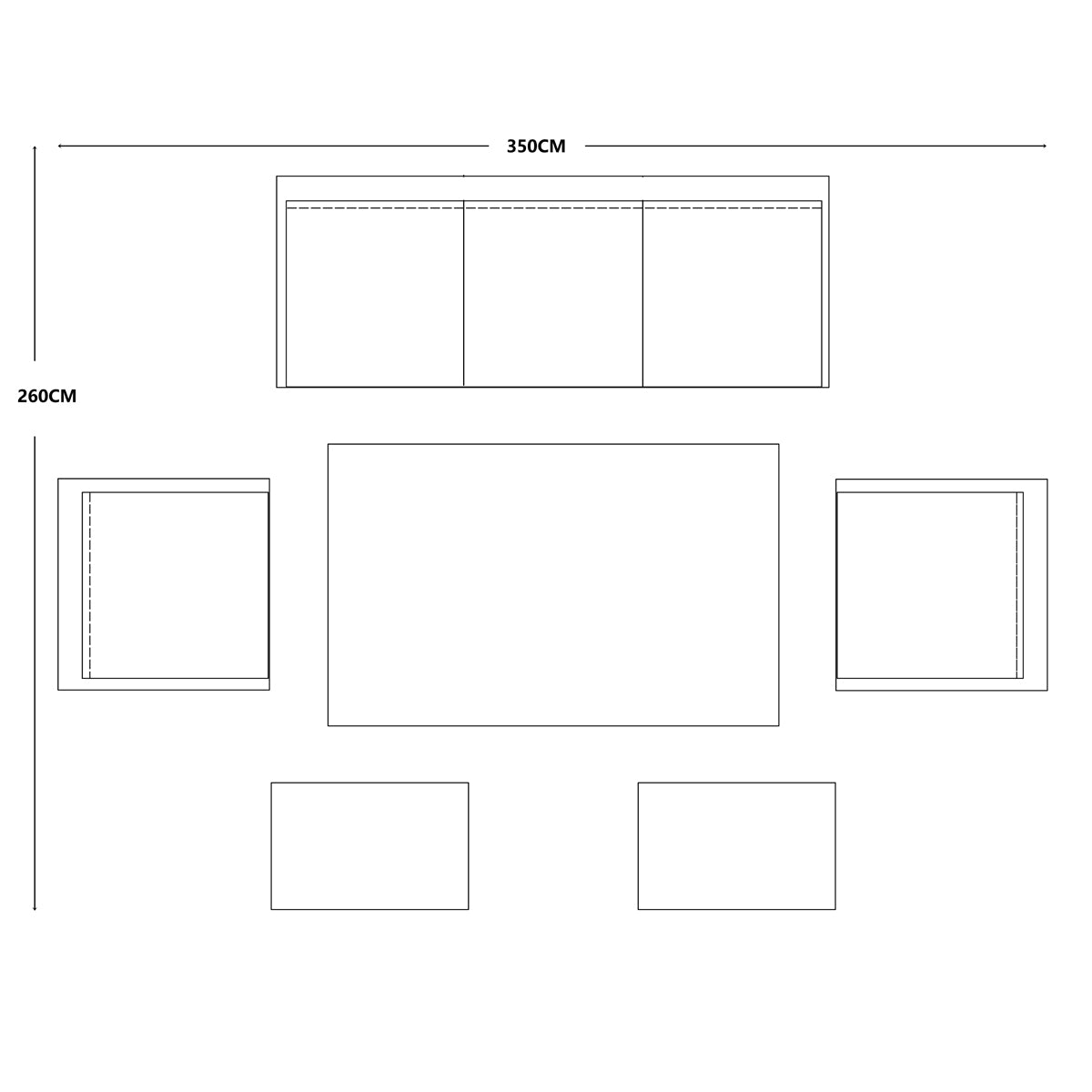 Antigua 6pc Lounge Set Pebble and Ash Grey