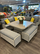 Antigua Casual Corner Set Pearl and Ash Grey