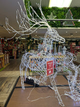 1.4m White Flexi Woburn Stag With Branch Antlers