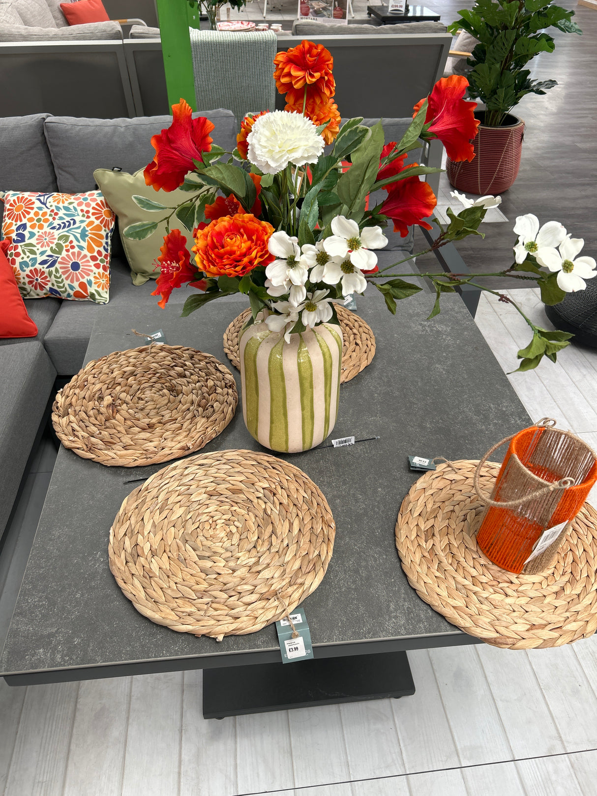 Timber Lounge Corner Set Lava with height adjustable table