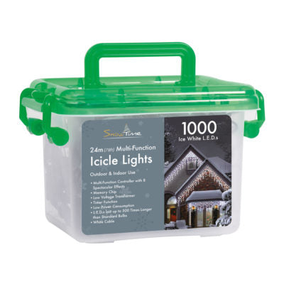 1000 LED Icicle Lights (Various Colours)