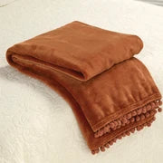 Cashmere touch fleece throw spice
