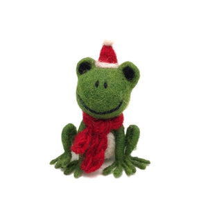 Christmas Frog with Hat & Scarf