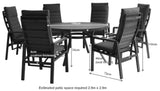 Panama Reclining 6 Seat Round Dining Set