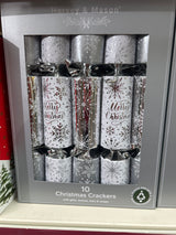 10 Silver Snowflake 14" Crackers
