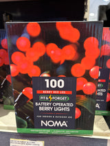 100 FIT & FORGET B/O RED MULTIFUNCTION BERRY LIGHTS