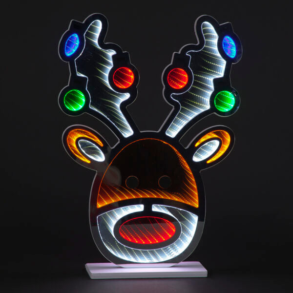 60cm Infinity Reindeer Head with Baubles