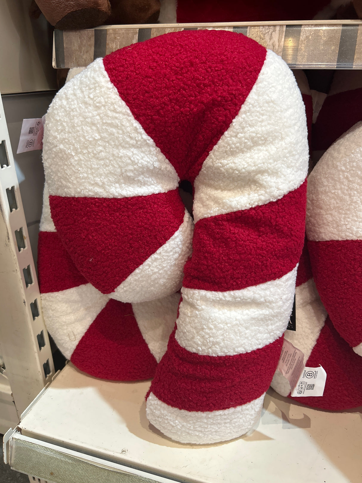 Cushion candy cane red
