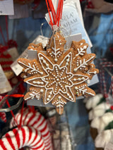 Resin Gingerbread Snowflake Dec 9cm