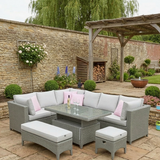 Valencia L Shape Rattan Corner Dining Set