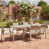 Cortina 6 Seat with Manolo 240cm Barrel Ceramic Dining Table