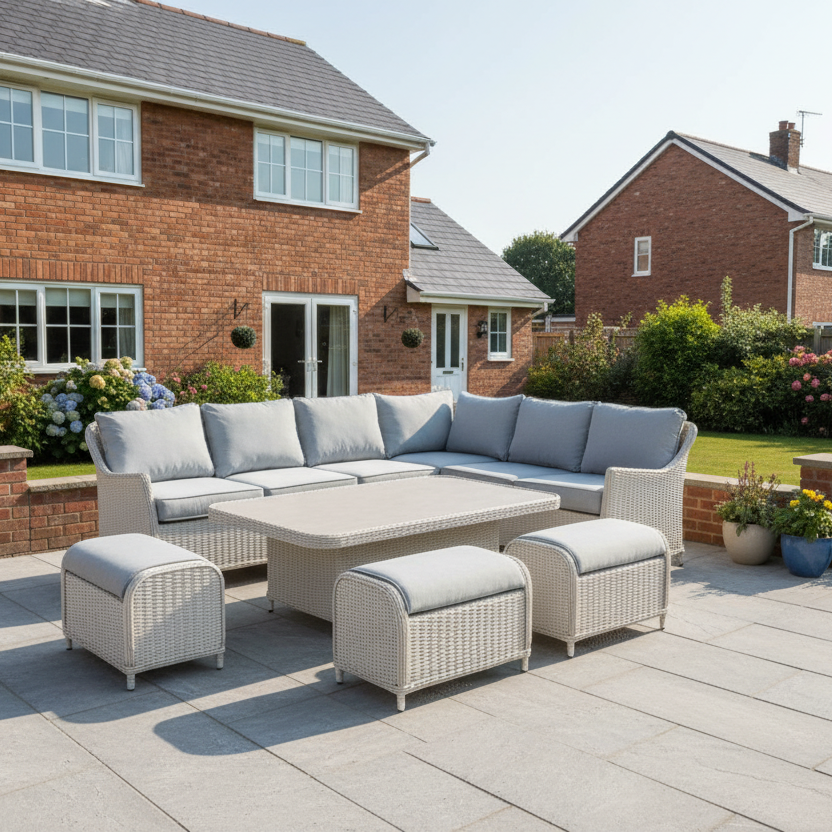 Antigua Modular Rectangular Corner Set Pebble and Ash Grey