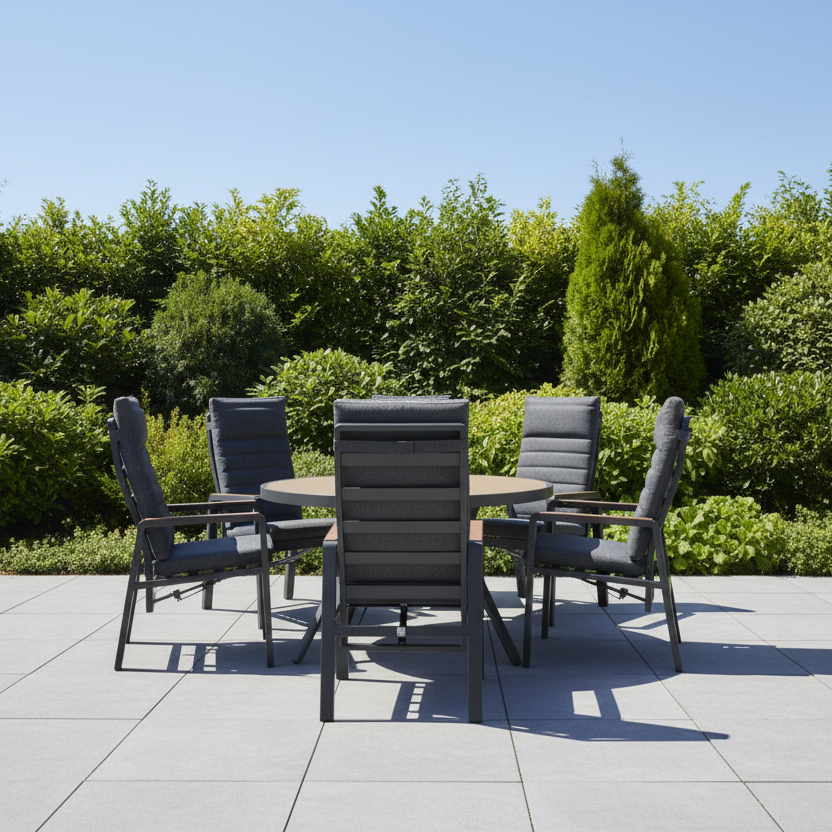 Panama Reclining 6 Seat Round Dining Set