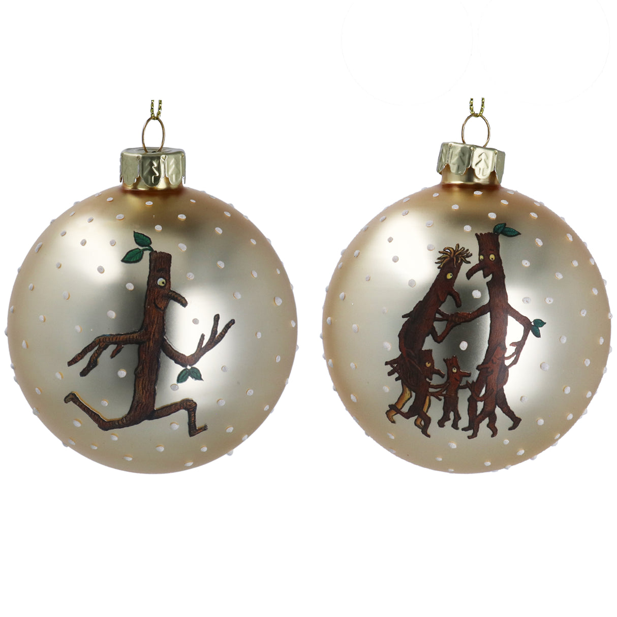 Matt Gold Stick Man & Family Glass Ball, 2as
