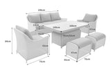 Antigua 6pc Lounge Set Pearl and Ash Grey