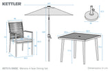 Merano 4 Seat Dining Set Grey Rope