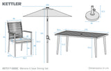 Merano 6 Seat Dining Set Grey Rope