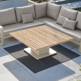 Montana Lounge Beige/FSC robust teak adjustable armchair - FR Soltex Beige