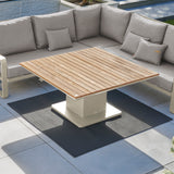 Montana Lounge Beige/FSC robust teak adjustable armchair - FR Soltex Beige